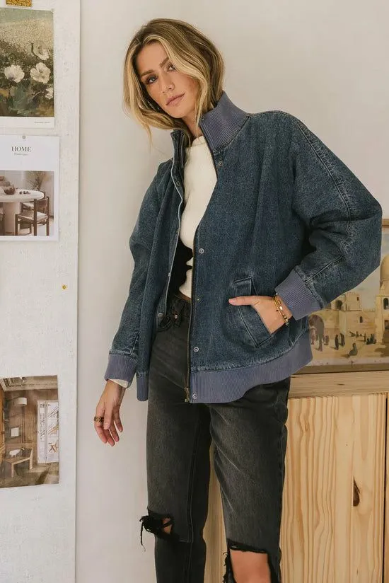 Bohme Paige Denim Jacket Medium Wash Women Jackets