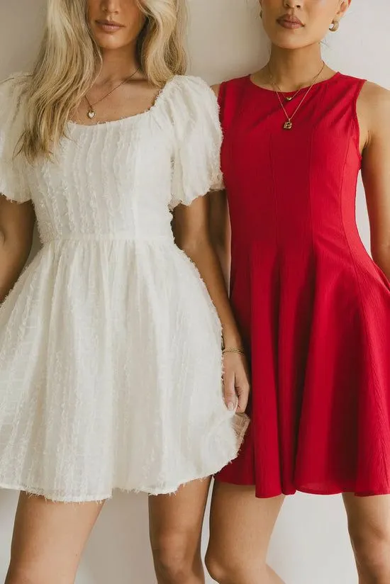 Bohme Pandora Mini Dress Cream Women Dresses