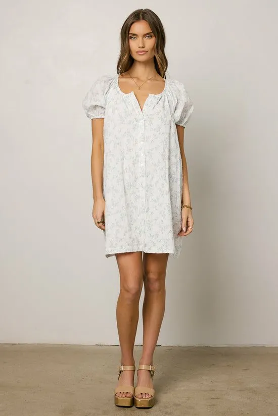 Bohme Pattie Floral Baby Doll Dress In Lavender Lavender Women Dresses