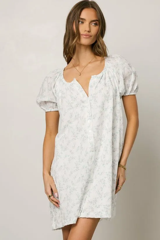 Bohme Pattie Floral Baby Doll Dress In Lavender Lavender Women Dresses
