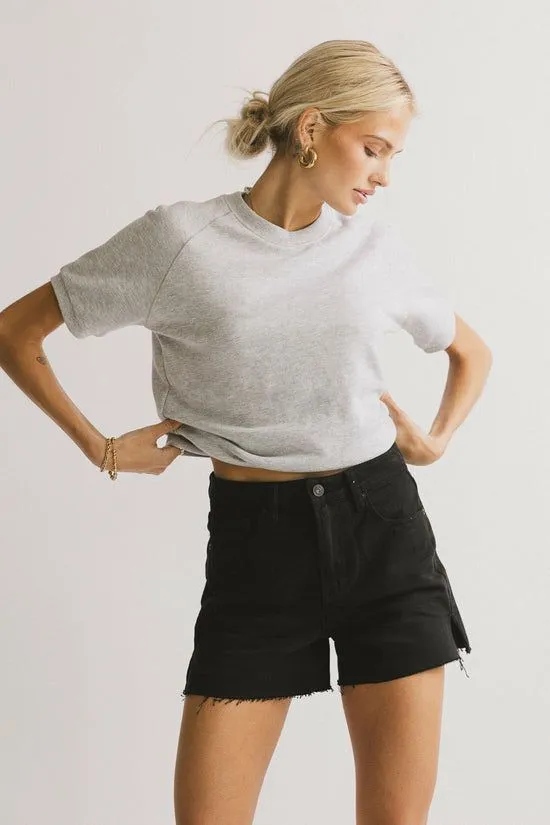 Bohme Pauly Short Sleeve Top In Heather Grey Heather Grey Women Tees and Tanks