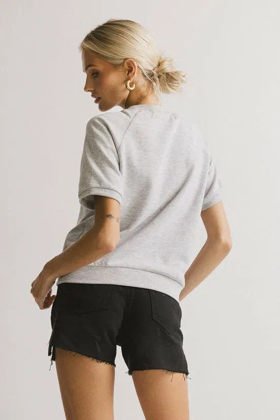 Bohme Pauly Short Sleeve Top In Heather Grey Heather Grey Women Tees and Tanks
