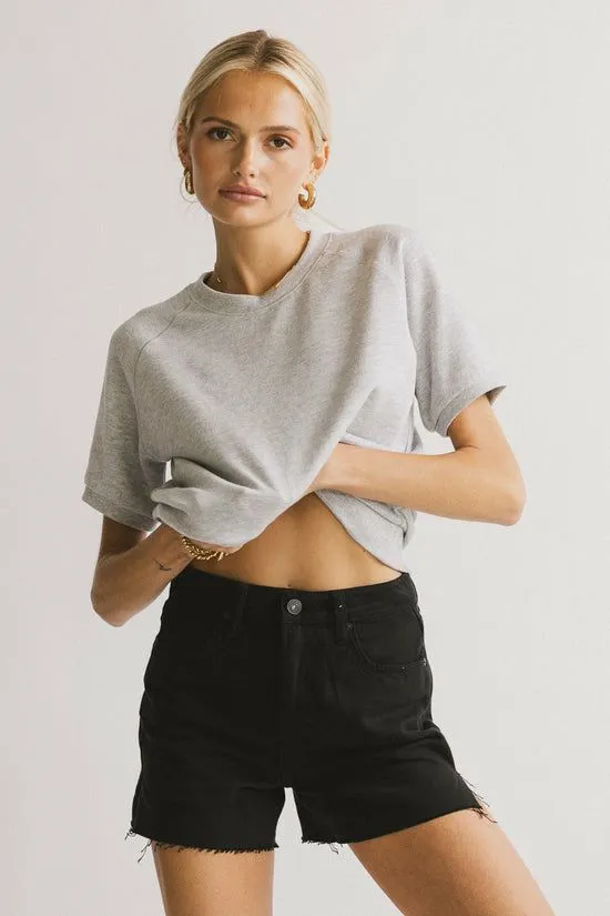 Bohme Pauly Short Sleeve Top In Heather Grey Heather Grey Women Tees and Tanks