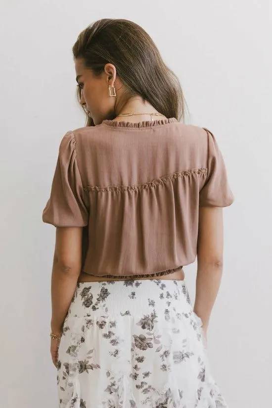 Bohme Pax Smocked Blouse In Rust Rust Women Blouses
