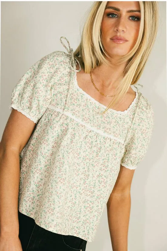Bohme Peony Lace Trim Blouse In Blush Blush Women Blouses