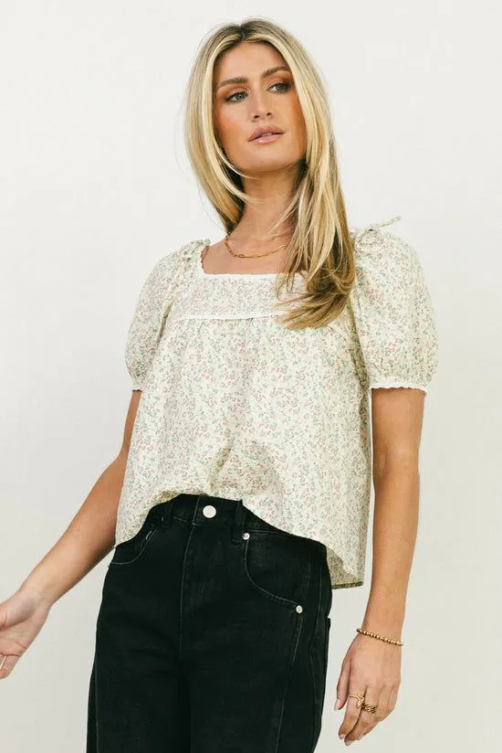 Bohme Peony Lace Trim Blouse In Blush Blush Women Blouses
