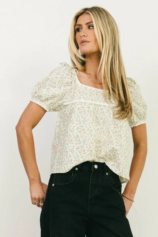 Bohme Peony Lace Trim Blouse In Blush Blush Women Blouses