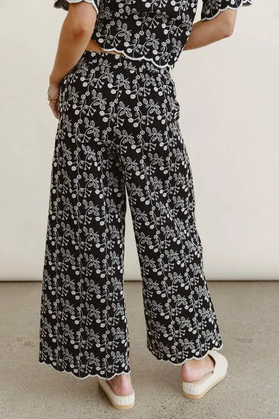 Bohme Perrie Floral Wide Leg Pants In Black Black Women All Bottoms