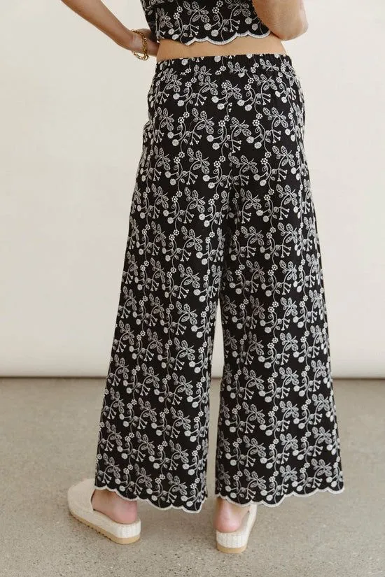 Bohme Perrie Floral Wide Leg Pants In Black Black Women All Bottoms