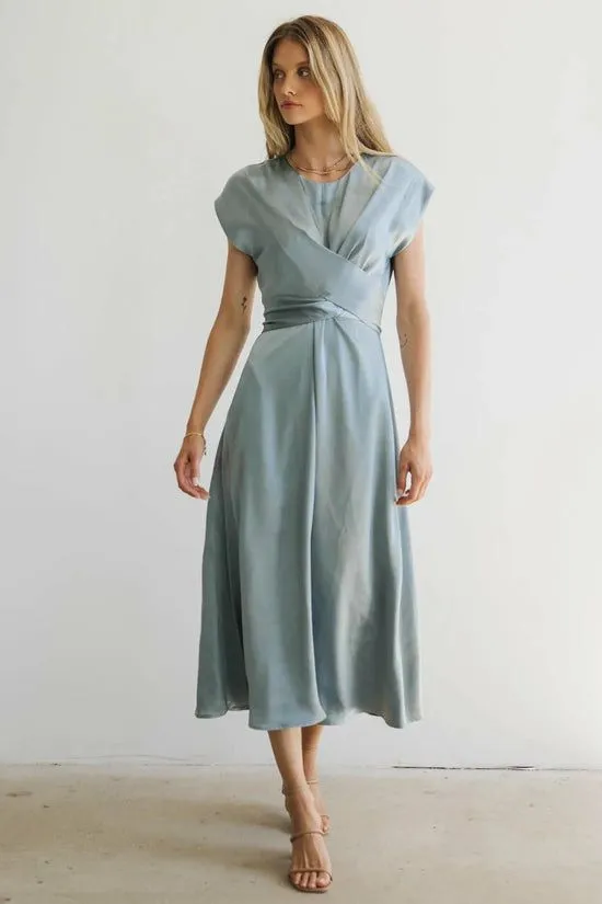 Bohme PREORDER Rosalind Midi Dress In Blue Blue Women Dresses