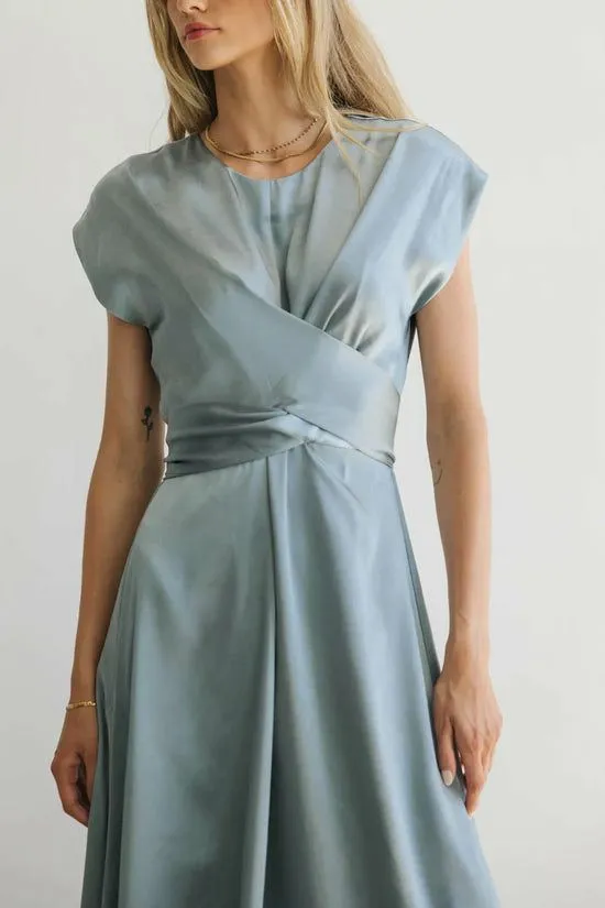 Bohme PREORDER Rosalind Midi Dress In Blue Blue Women Dresses