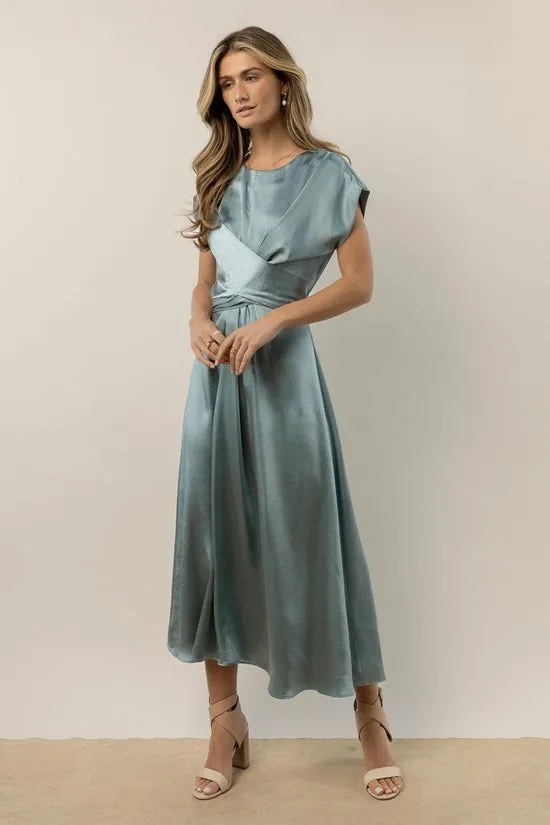 Bohme PREORDER Rosalind Midi Dress In Blue Blue Women Dresses