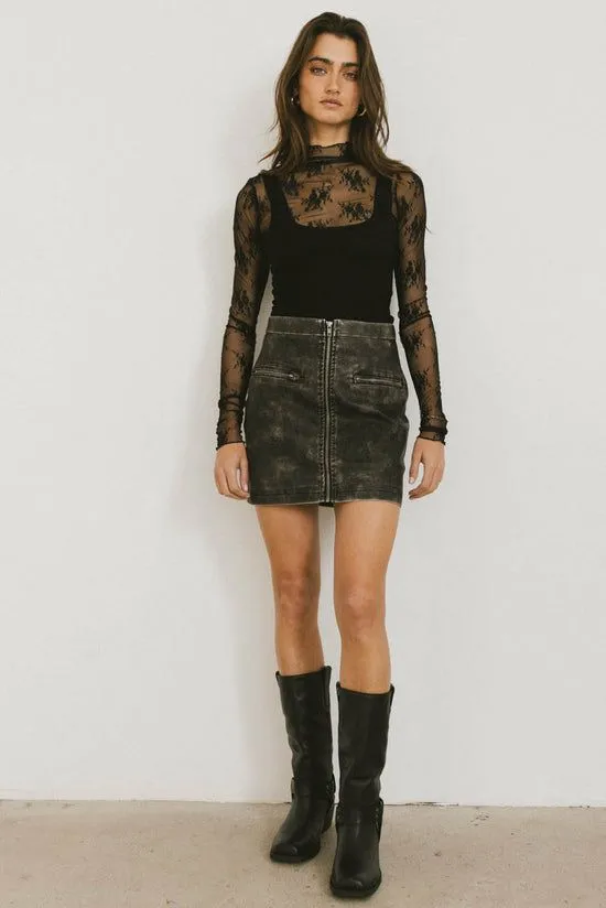 Bohme Quinlen Vegan Leather Mini Skirt In Black Black Women Skirts