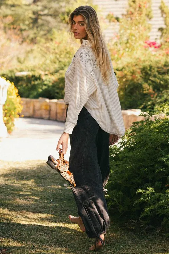 Bohme Remi Contrast Floral Top Cream Women Tops