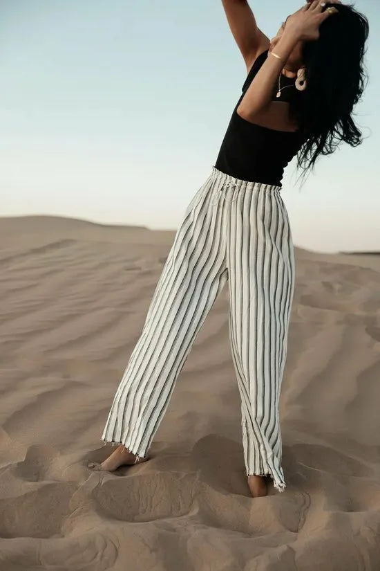 Bohme Ronan Striped Pants White Women All Bottoms