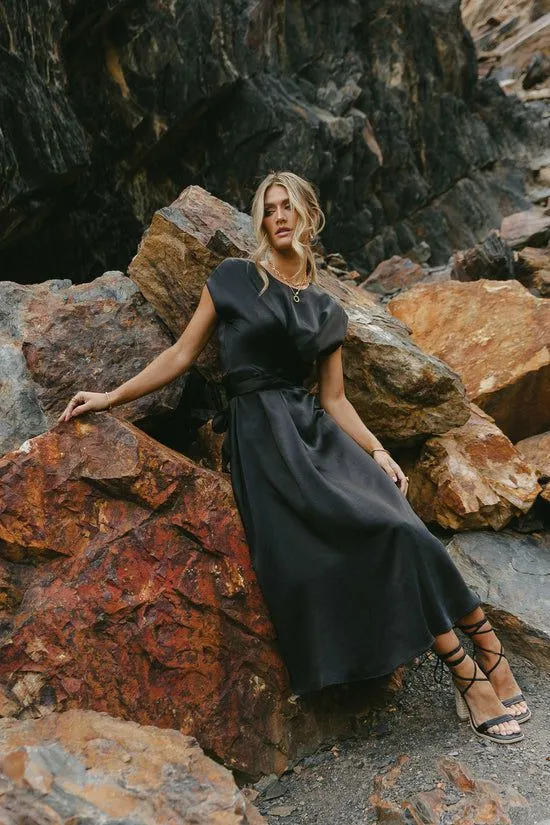 Bohme Rosalind Midi Dress In Black Black Women Dresses