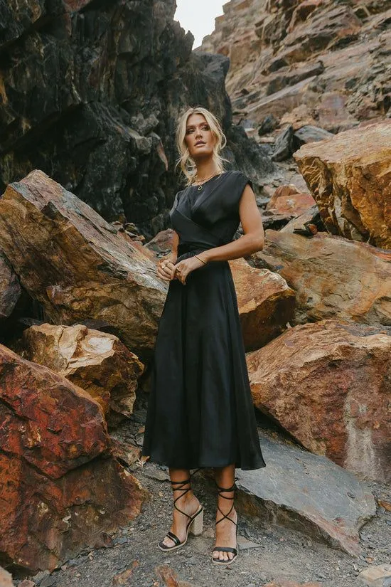 Bohme Rosalind Midi Dress In Black Black Women Dresses