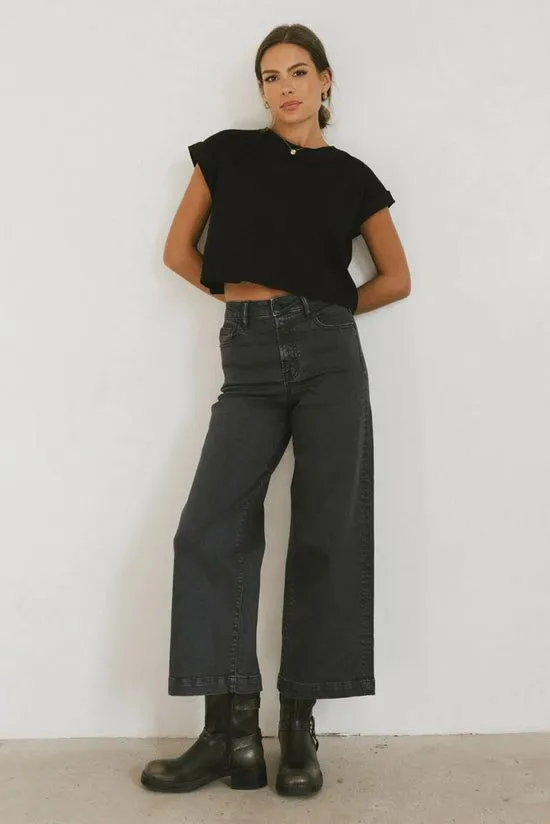 Bohme Rowena Boxy Top In Black Black Women Tees and Tanks