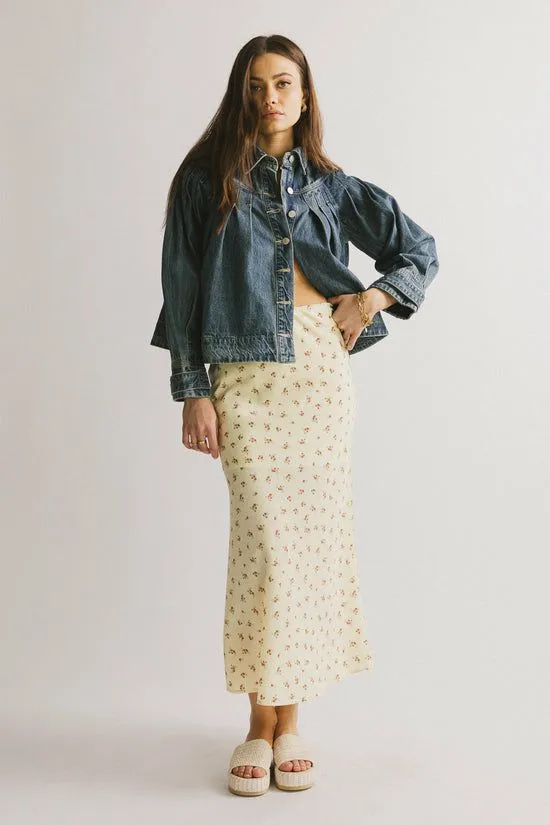 Bohme Royal Floral Midi Skirt Yellow Women Skirts