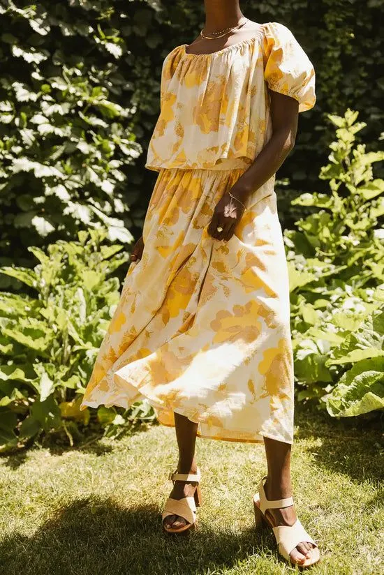 Bohme Saffron Floral Midi Skirt Natural Women Skirts