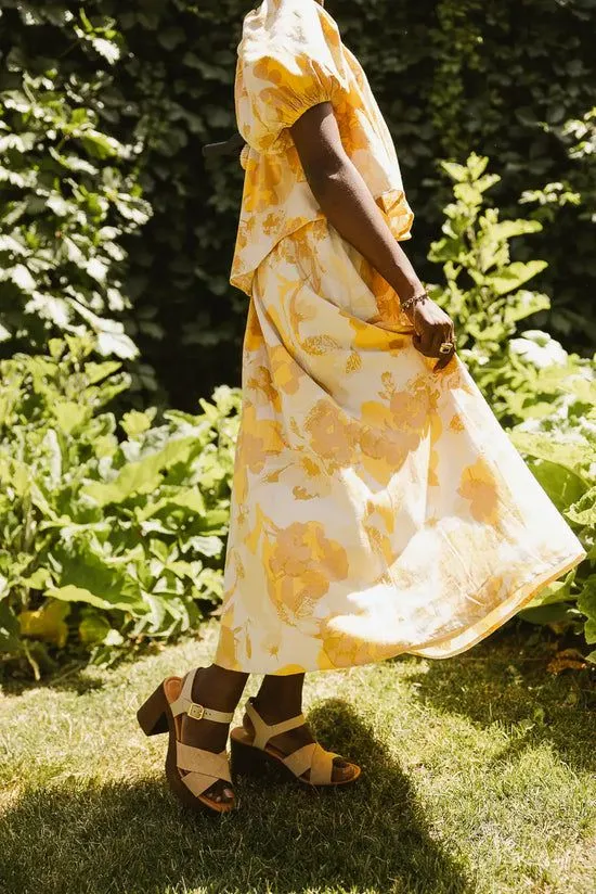 Bohme Saffron Floral Midi Skirt Natural Women Skirts