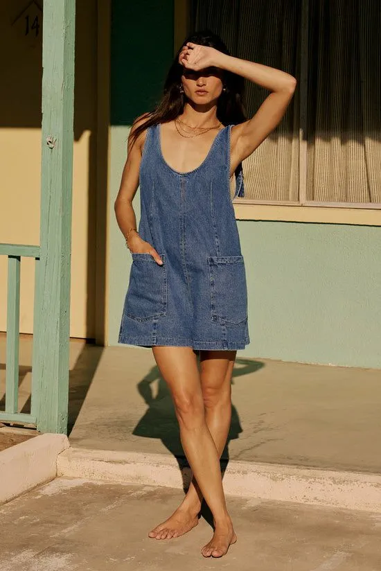 Bohme Scottie Denim Overalls In Medium Wash Medium Wash Women Jumpsuits and Overalls