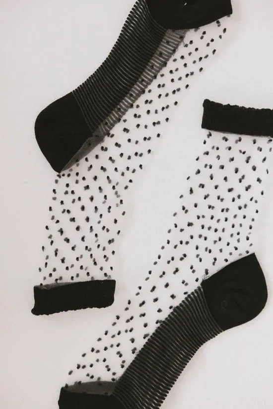 Bohme Sheer Speckled Socks In Black Black Women Socks