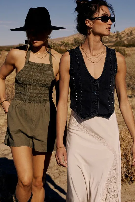 Bohme Shiloh Studded Vest Black Women Vests