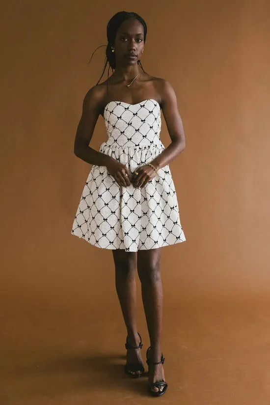 Bohme Sienna Bow Mini Dress Cream Women Dresses