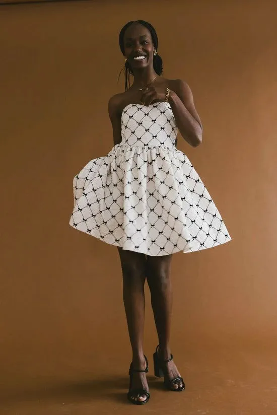 Bohme Sienna Bow Mini Dress Cream Women Dresses