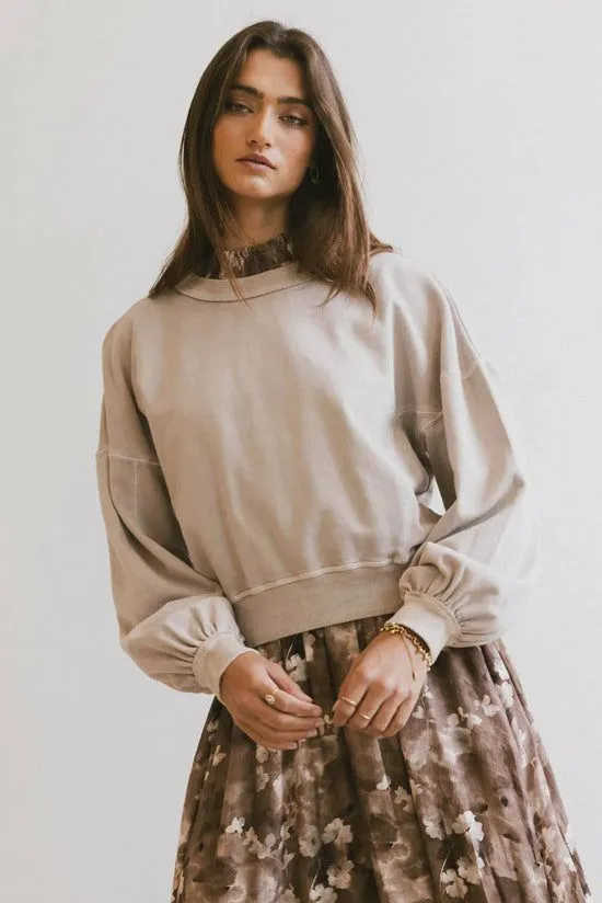 Bohme Sutton Exposed Seam Crewneck In Bone Bone Women Loungewear