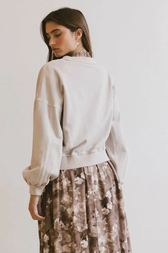 Bohme Sutton Exposed Seam Crewneck In Bone Bone Women Loungewear