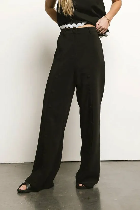 Bohme Sylvie Wide Leg Pants Black Women All Bottoms