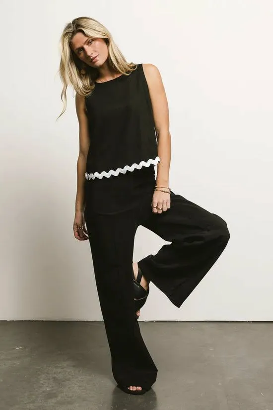 Bohme Sylvie Wide Leg Pants Black Women All Bottoms