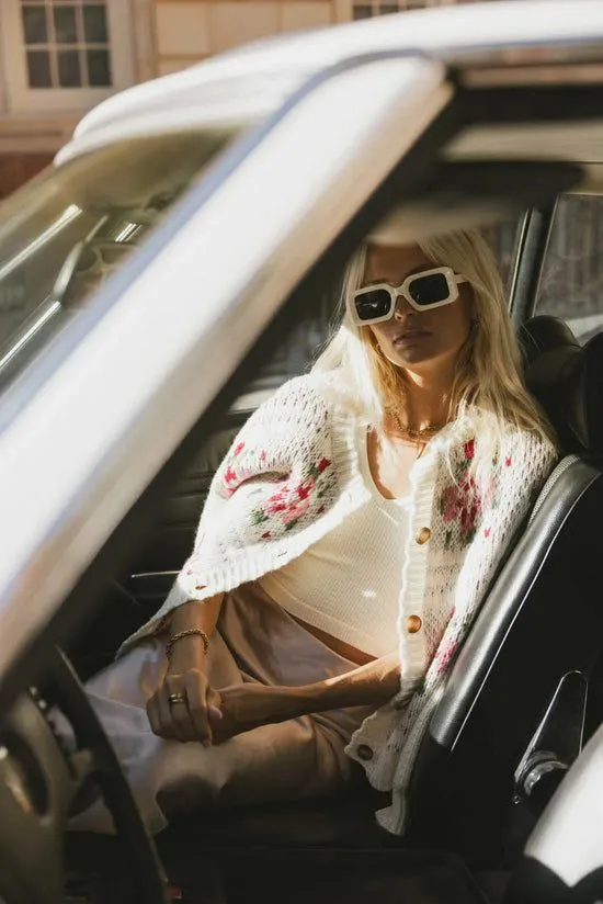 Bohme Tayllali Floral Cardigan Cream Women Cardigans