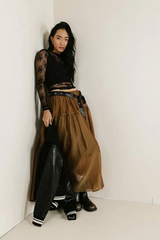 Bohme Terrin Tulle Skirt In Olive Olive Women Skirts