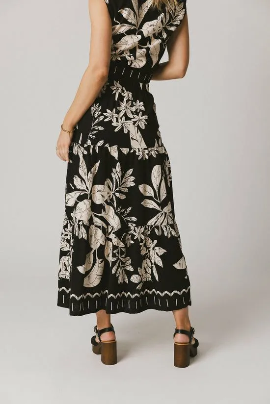Bohme Tikki Abstract Maxi Skirt Black Women Skirts