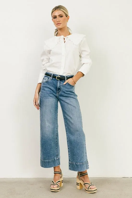 Bohme Torry Cropped Wide Leg Jeans Medium Wash Women All Bottoms