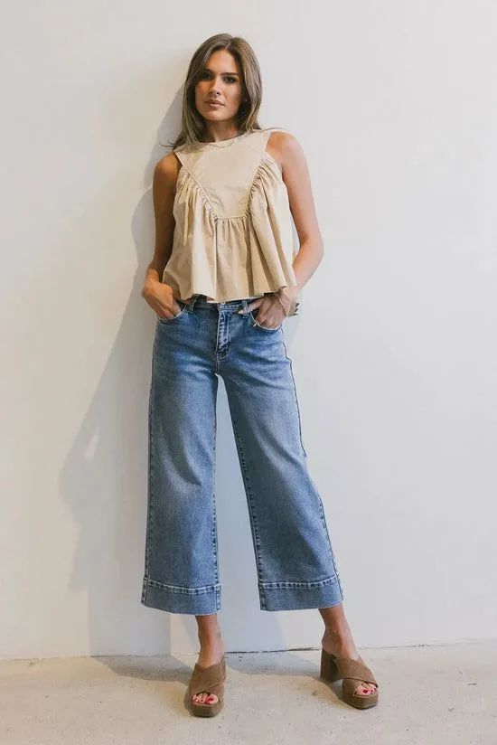 Bohme Torry Cropped Wide Leg Jeans Medium Wash Women All Bottoms
