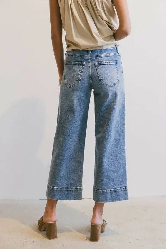 Bohme Torry Cropped Wide Leg Jeans Medium Wash Women All Bottoms