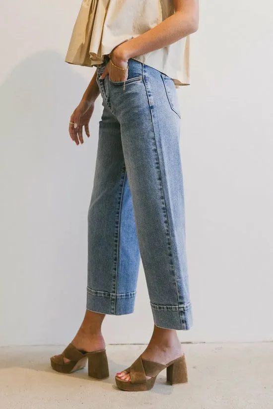 Bohme Torry Cropped Wide Leg Jeans Medium Wash Women All Bottoms