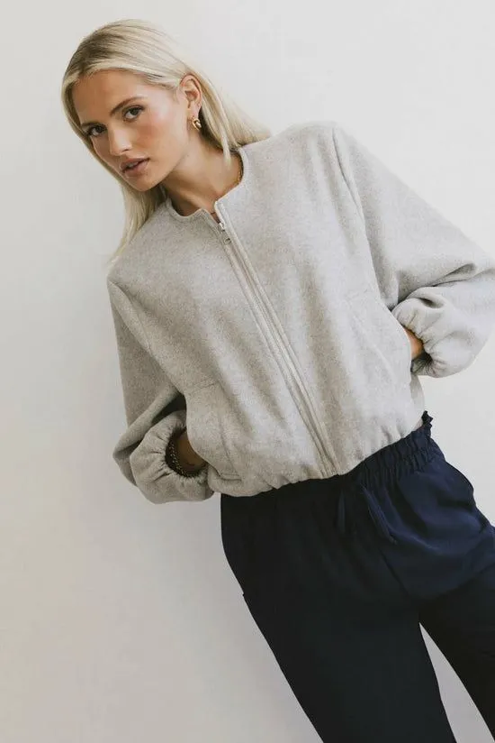 Bohme Vesper Brushed Bomber Jacket Grey Women Jackets
