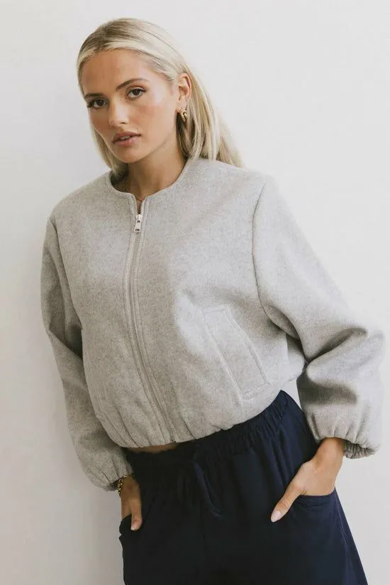 Bohme Vesper Brushed Bomber Jacket Grey Women Jackets