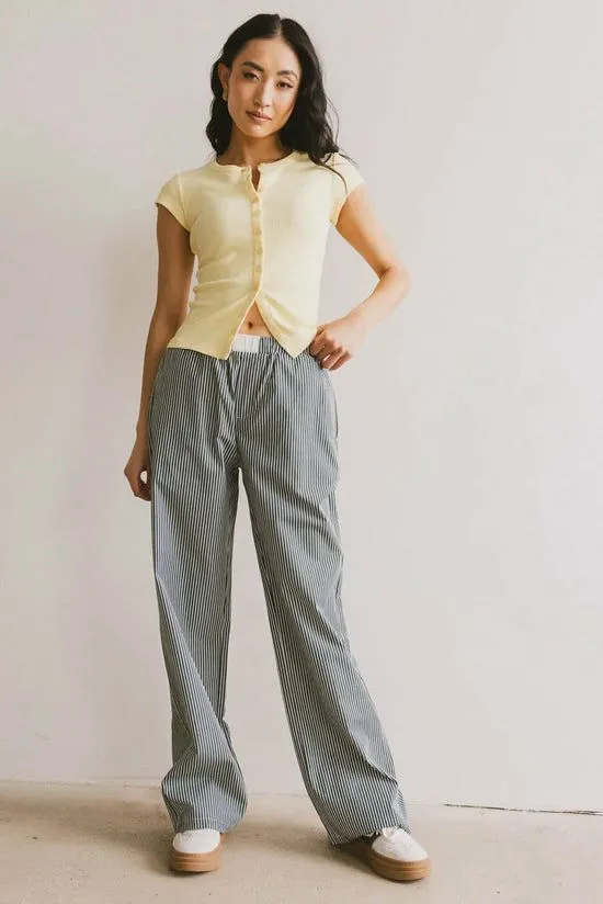 Bohme Vestia Button Up Tee In Yellow Yellow Women Tees and Tanks
