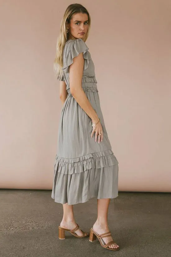 Bohme Willa Ruffle Dress In Sage Sage Women Dresses