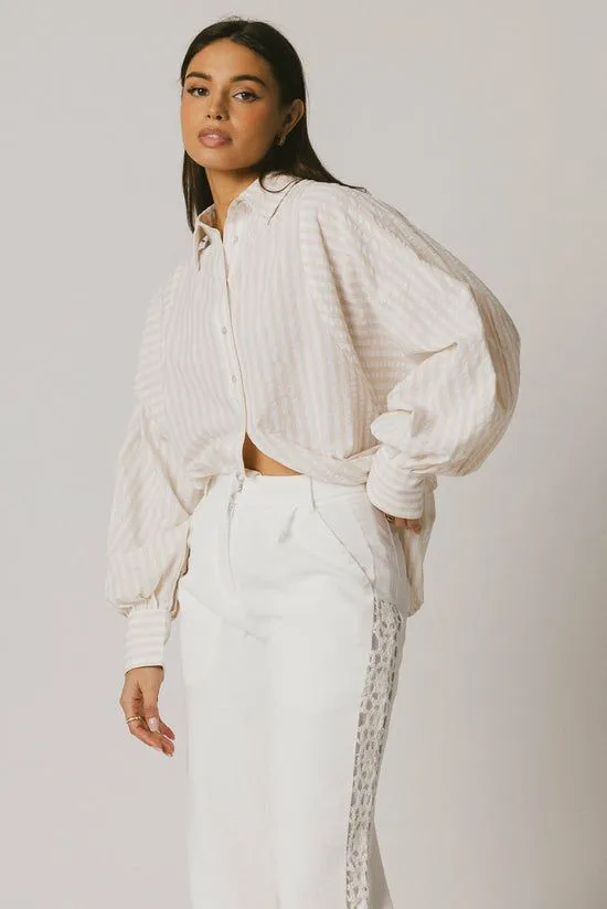 Bohme Winifred Button Up In Natural Natural Women Tees and Tanks
