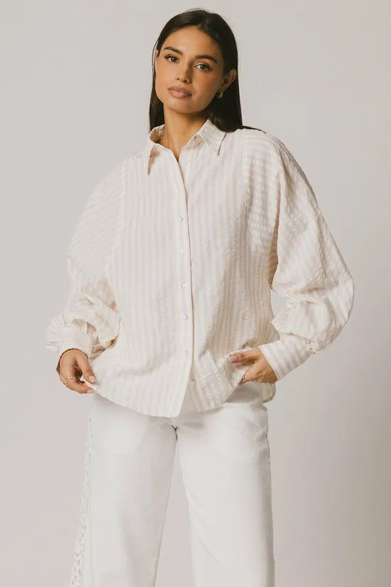 Bohme Winifred Button Up In Natural Natural Women Tees and Tanks