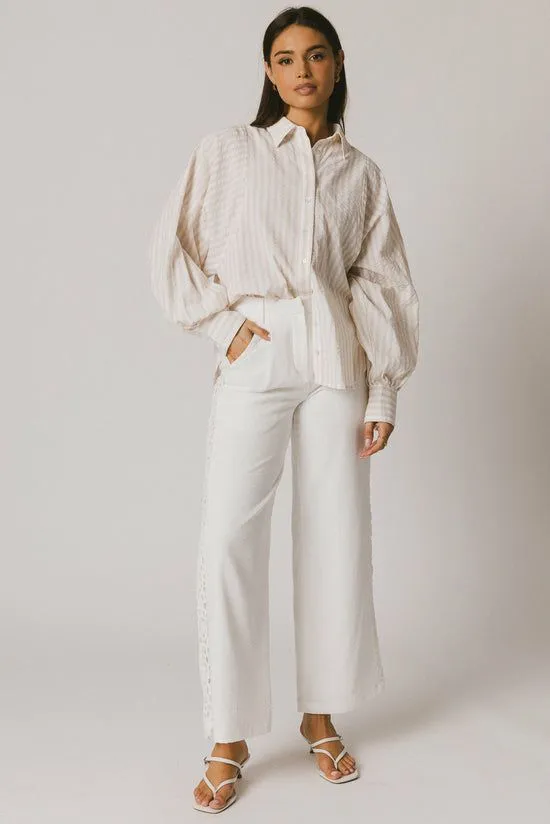 Bohme Winifred Button Up In Natural Natural Women Tees and Tanks