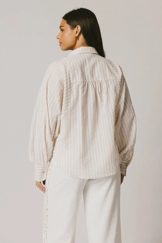 Bohme Winifred Button Up In Natural Natural Women Tees and Tanks