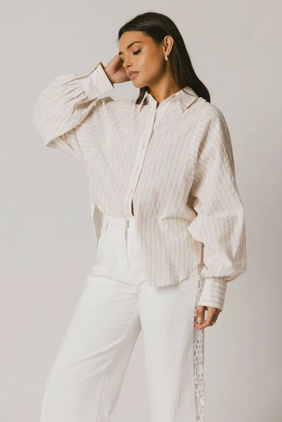Bohme Winifred Button Up In Natural Natural Women Tees and Tanks